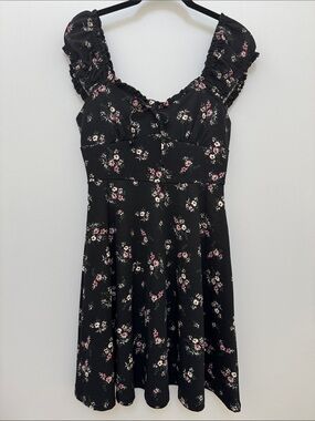 Ultra Flirt Juniors Black Floral Mini Dress